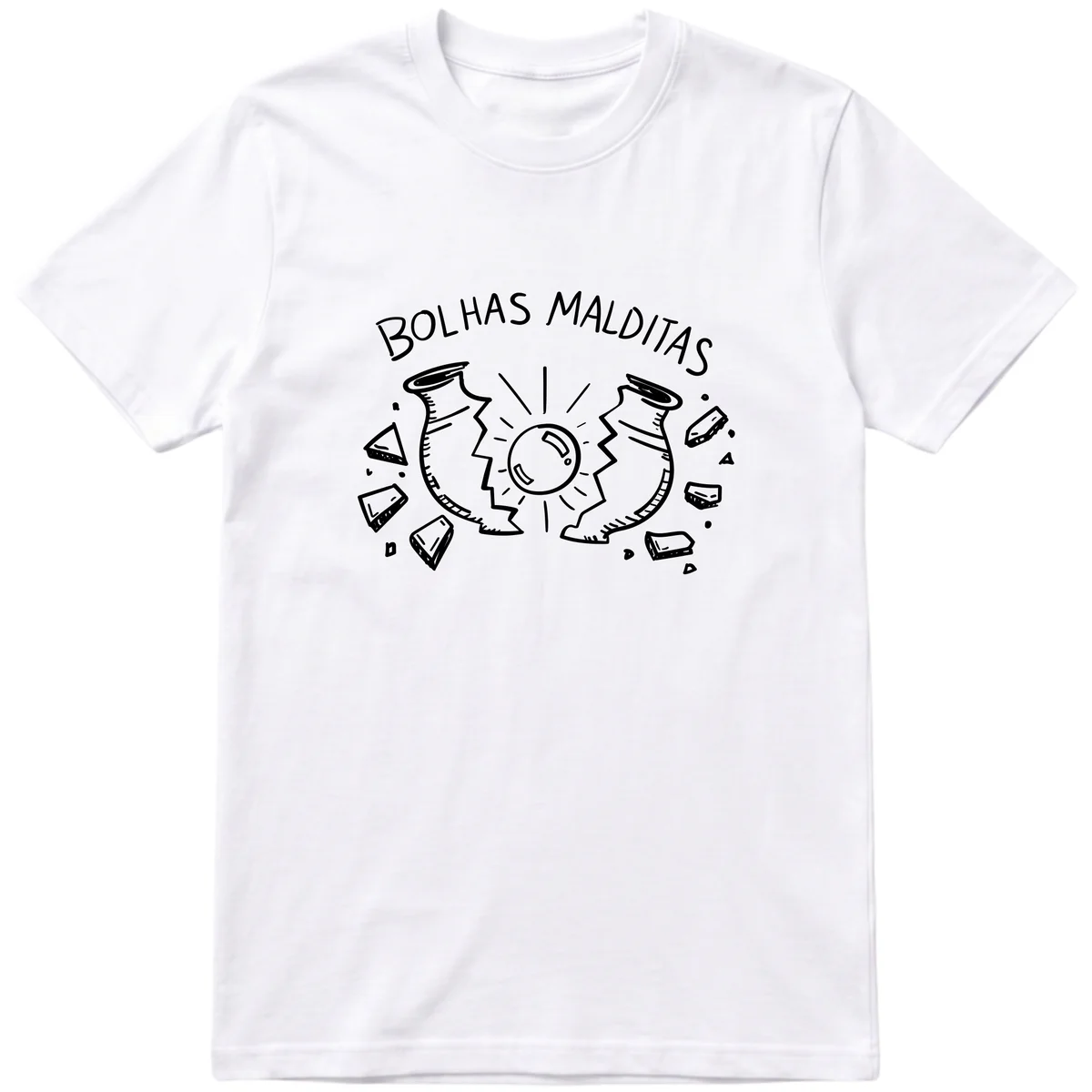 Camiseta Bolhas malditas maiores da FIOA na cor branca