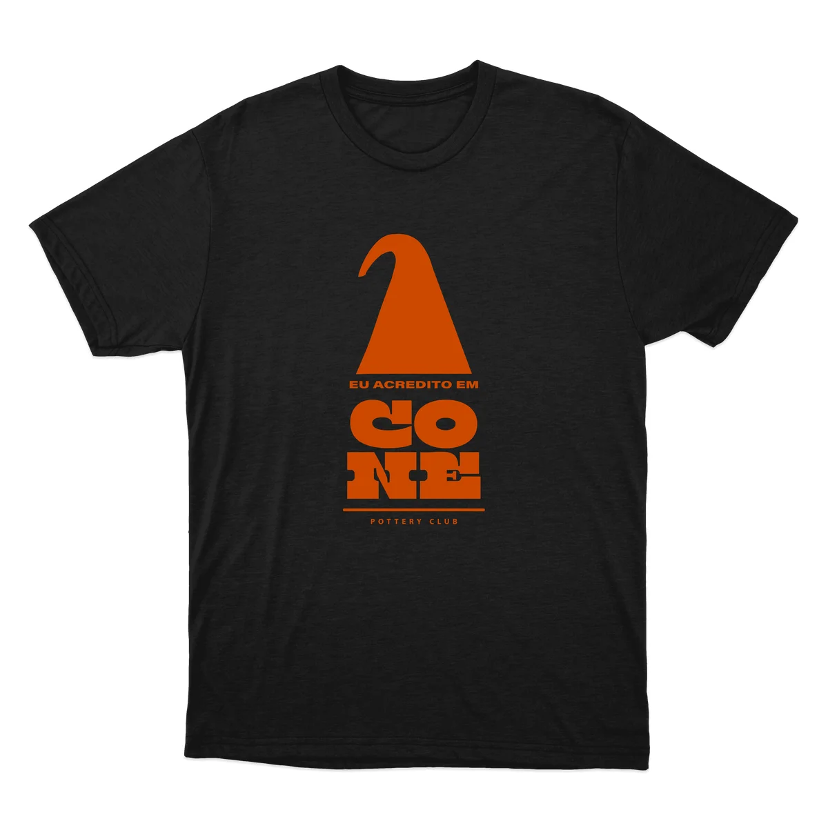 Camiseta Eu acredito em cone da FIOA na cor preta