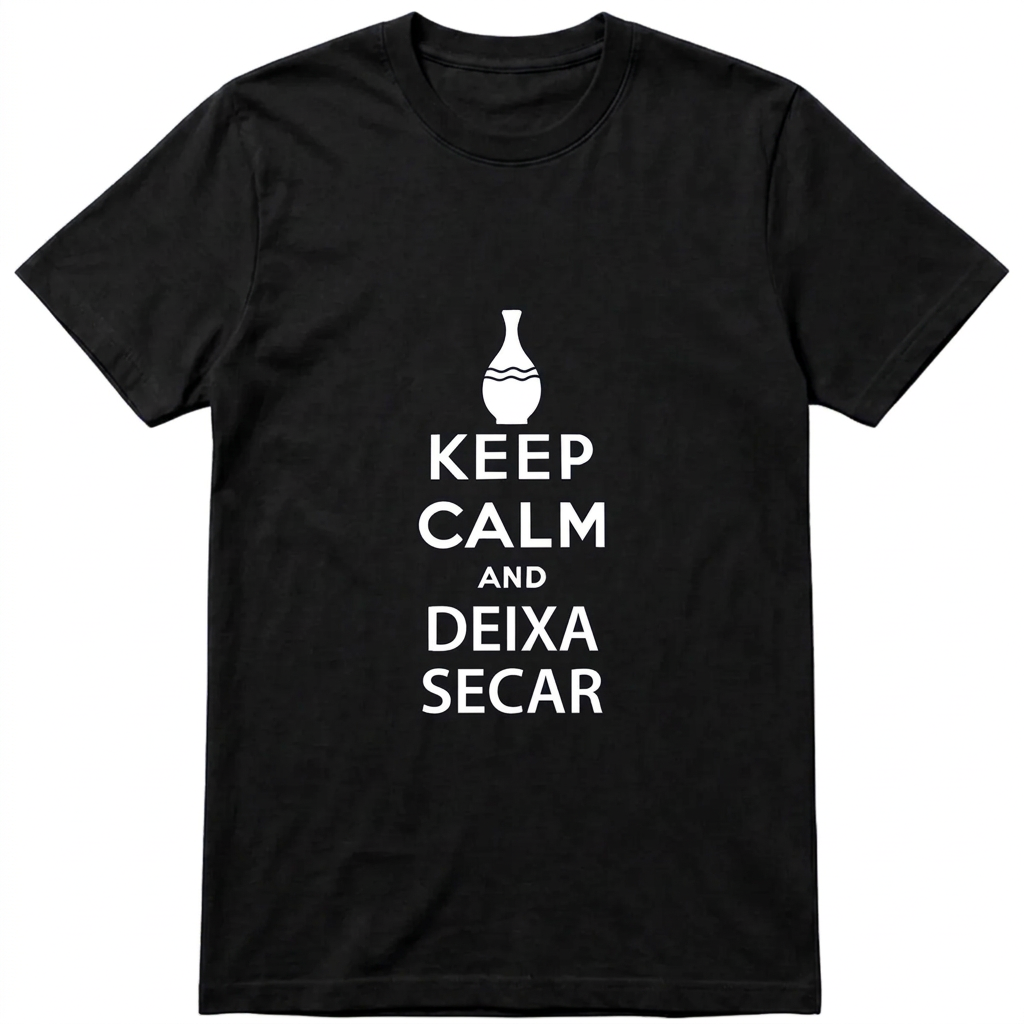 Camiseta Keep Calm e Deixa Secar da FIOA na cor preta